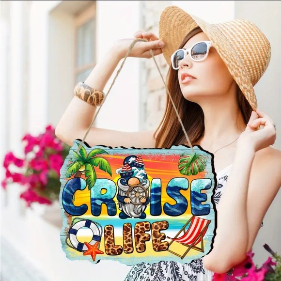 1pc Beach Cruise Life Wooden Artwork Sign - Picture 3 of 10